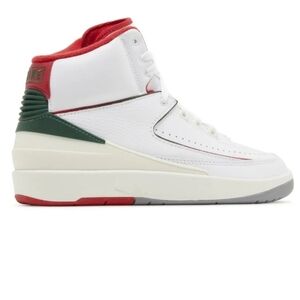 New Nike Air Jordan 2 Retro 'Origins' Men's 12 White Red Green High-Top Sneakers